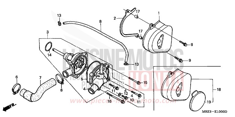 WATER PUMP for Hornet S CANDY TAHITIAN BLUE (PB215) from 2000